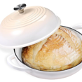thumbnail image 5 of Enameled Round Cast Iron Bread Oven, 6 Qt Cast Iron Dutch Oven for Homemade Sourdough Bread Baking, Bread Dome Pot with Cloche Lid (White), 5 of 5