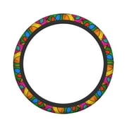 XMXY Car Steering Wheel Cover, Modern Abstract Graphics Non-Slip Jeep Truck Universal Elastic Steering Wheel Protector 15 inch