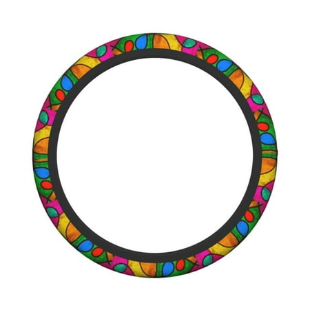 XMXY Car Steering Wheel Cover, Modern Abstract Graphics Non-Slip Jeep Truck Universal Elastic Steering Wheel Protector 15 inch