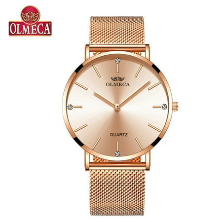 OLMECA 0839L Women Quartz Watch Stainless Steel Band Fashion Multifunction 3ATM Wristwatch