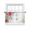 thumbnail image 2 of Spring Roses Sheer Curtains 54 Inches Length 2 Panels Set, Window Sheer Curtains for Living Room/Bedroom, Garden Botanical Leaves Butterflies Light Filtering Rod Pocket Curtain 52''x54''x2, 2 of 8