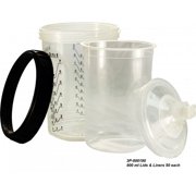 3P Products Full Box PPS Disposable Paint Cups - 50 Lids, 50 Liners, 25 Plugs 1 Hard Cup (27 oz - 125 Micron Filters) Water base