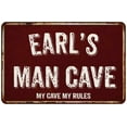 thumbnail image 1 of EARL'S Man Cave Red Grunge Sign 8 x 12 High Gloss Metal Sign 208120003054, 1 of 1
