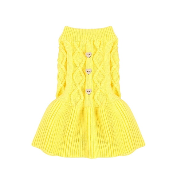 LOLIPPYY 1Pc Pet Dog Cat Spring Sweater Lovely Two-legged Clothing Comfortable Puppy Cat Wool Dress (Yellow Size XXS)