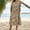 Khaki, variant on Women's Boho Floral Short Sleeve T Shirt Dress Summer Casual Loose Swing Tshirt Midi Dresses with Pockets