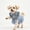 Blue, variant on Pet Puff Sleeve Bowknot Plaid Skirt, Summer Puppy Cowboy Princess Dresses Skirts, Small Medium Dog, XS