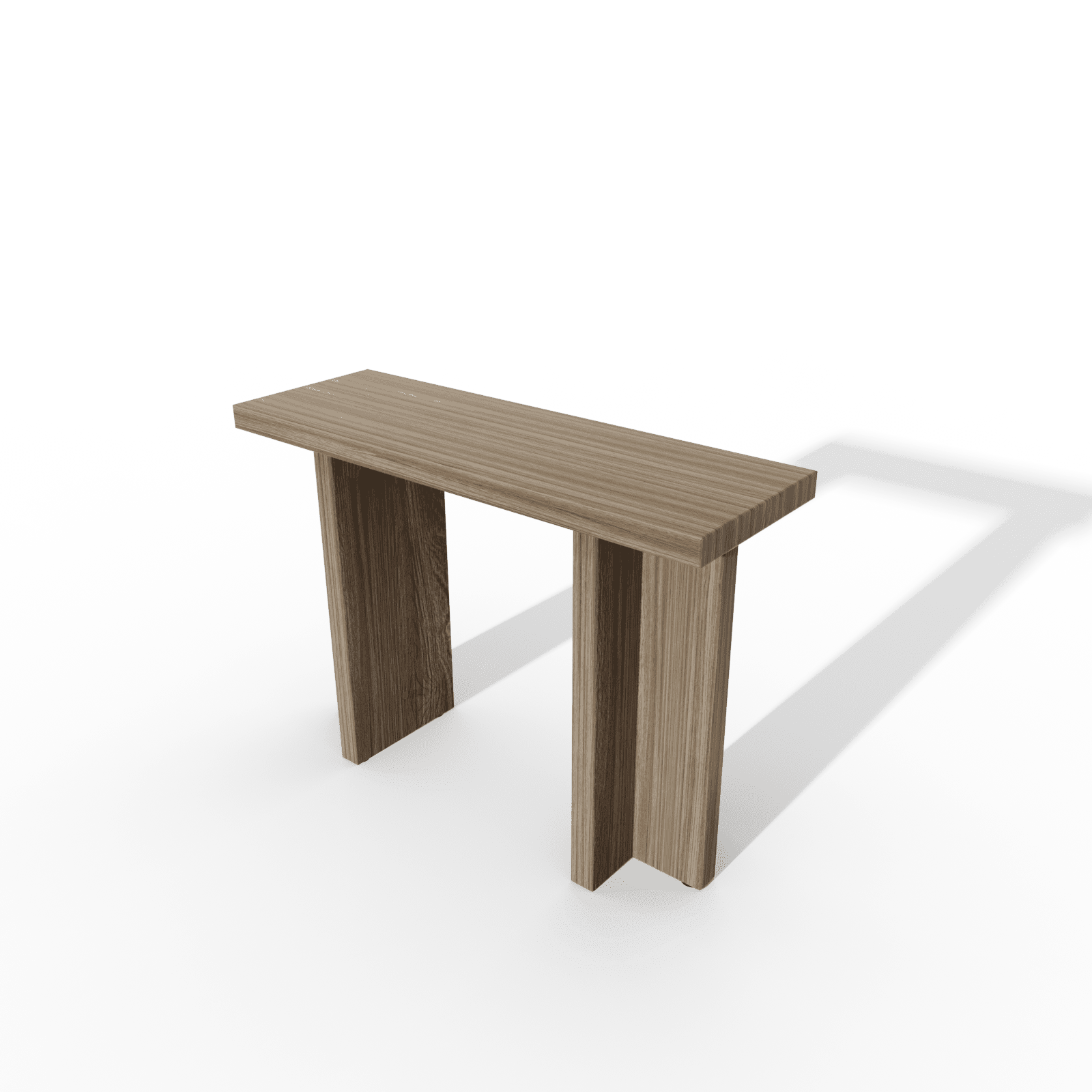 42 Inch Oak Entryway Console Table, T-Leg MDF Table with 3D Paper Laminate, Narrow Table for Hallway Living Room