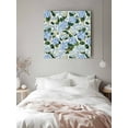 thumbnail image 3 of Canvas Print Wall Art Blue Hydrangea Floral Country Farmhouse Watercolor Framed Canvas Art Wall Decor Pictures Painting Morden Artwork for Living Room Bedroom, Ready to Hang, 28"x28", 3 of 4
