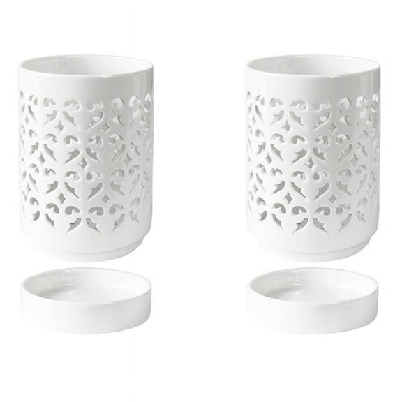 2X Orchid Pots with Holes,4 Inch Ceramic Pot for Repotting, Flower Planter Indoor Outdoor, Breathable White