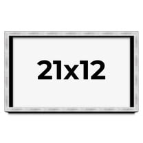 21x12 Frame Brushed Silver Solid Wood Picture Frame | 0.75 Inch Moulding Width | Rabbet Depth 0.75