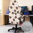 thumbnail image 4 of SCRAWLGOD Paw Leopard Print Beige 4 PCS Gaming Chair Cover with Armrest Slipcovers Soft Stretchable Washable Computer Chair Seat Slipcovers Cat Scratch Proof, 4 of 7