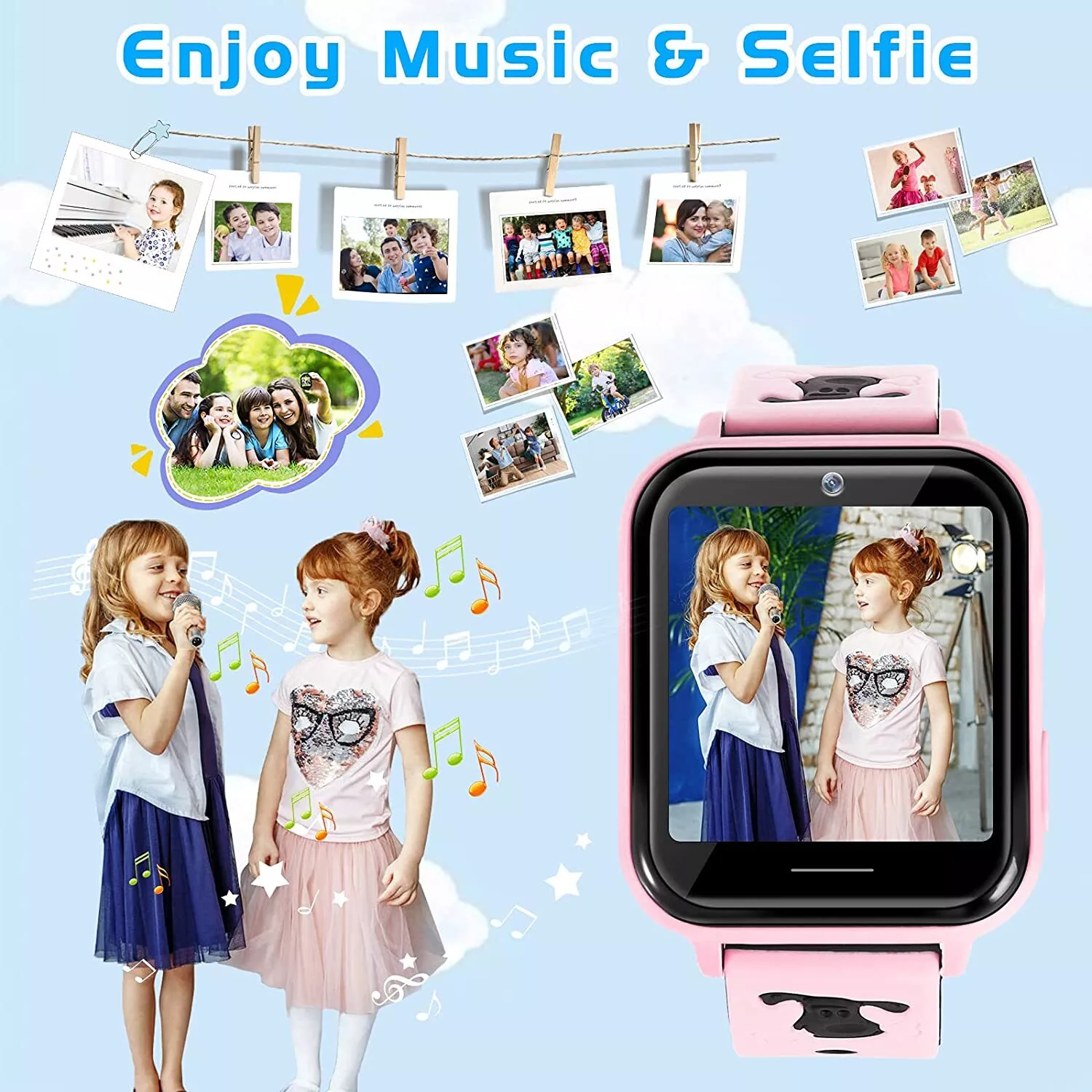TOPCHANCES Smart Watch for Kids, Kids Smartwatch with Two-way Call 10 Games Camera Music Player SOS, Birthday Educational Gift for Age 3-14 Boys Girls, Pink