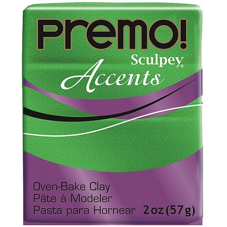 Sculpey Premo Premium Polymer Clay (Green Glitter) (4 Units Included)