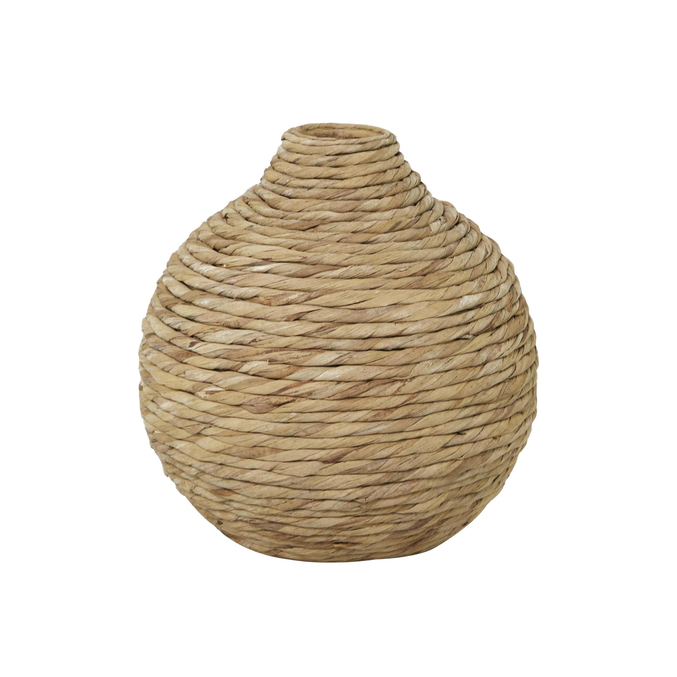DecMode 14" Handmade Woven Brown Seagrass Vase