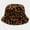 Coffee, variant on Fesfesfes Women's Bucket Hat Leopard Print Basin Hat Cloth Fisherman Hat Sun Hat