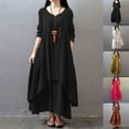 thumbnail image 6 of Women Linen Dresse Layering Vintage Robe Loose Long Dress Oversize Female Spring, 6 of 10
