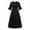 GQIZ001-Black, variant on Womens Dresses Summer New Fashion Plain Color Pleated Lace-Up Dress Casual Loose Drape Skirt