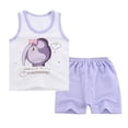 thumbnail image 2 of Sets de Chaleco de Cuello sin Estampado de Dibujos Animados con Pantalones Cortos para Niños 70 CUTICAT traje de verano para niños, 2 of 8