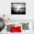 thumbnail image 4 of Nawypu  Lake Sunset Wall Art Bedroom Decor Black and White Nature Canvas Pictures Botanical Reed Birds Photo Prints Modern Artwork for Living Room Dining Room Kitchen Home Decor 20x16 inch, 4 of 4