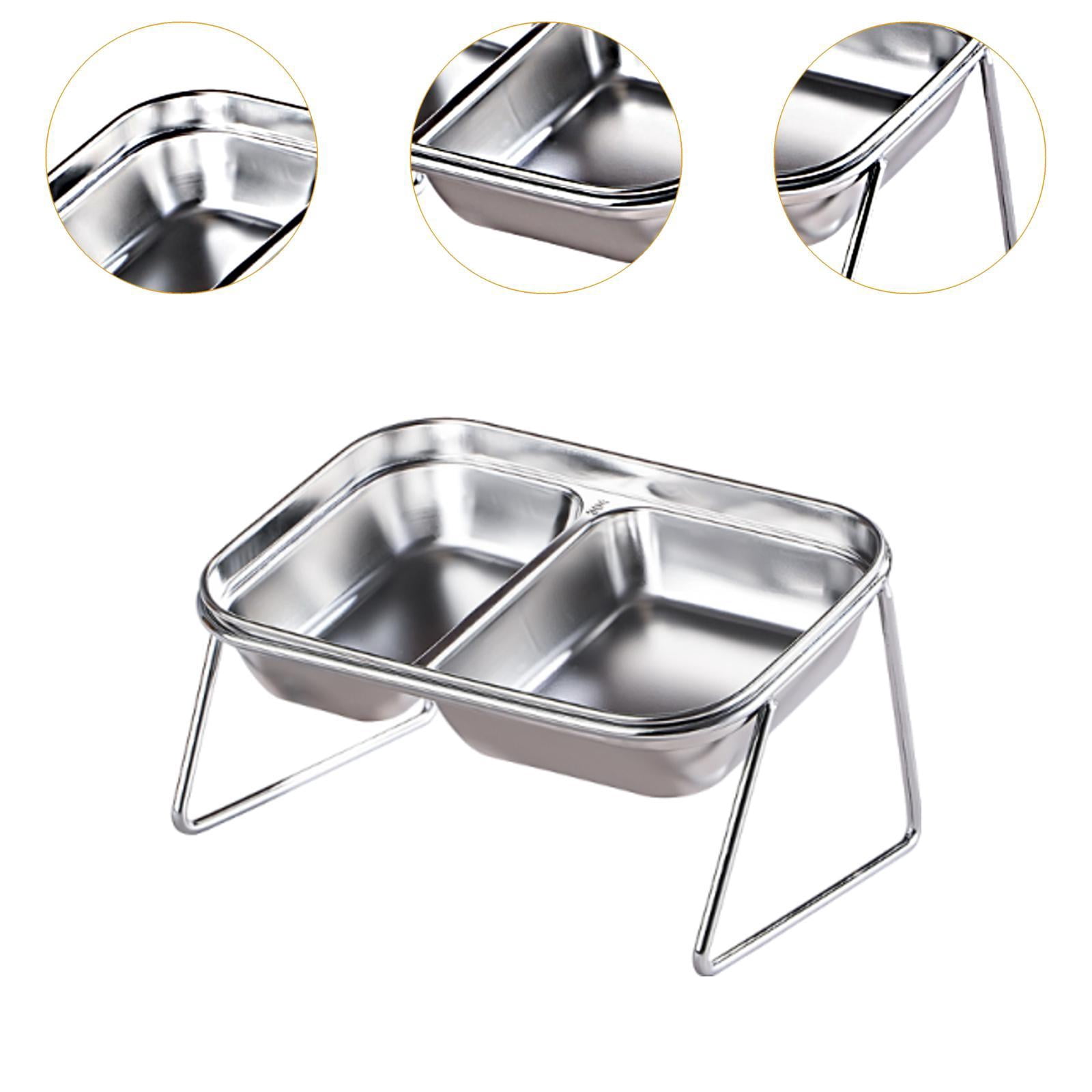 oshhni Elevated Cat Bowls Stainless Steel Dog Feeder Stable Cat Food and Water Bowl