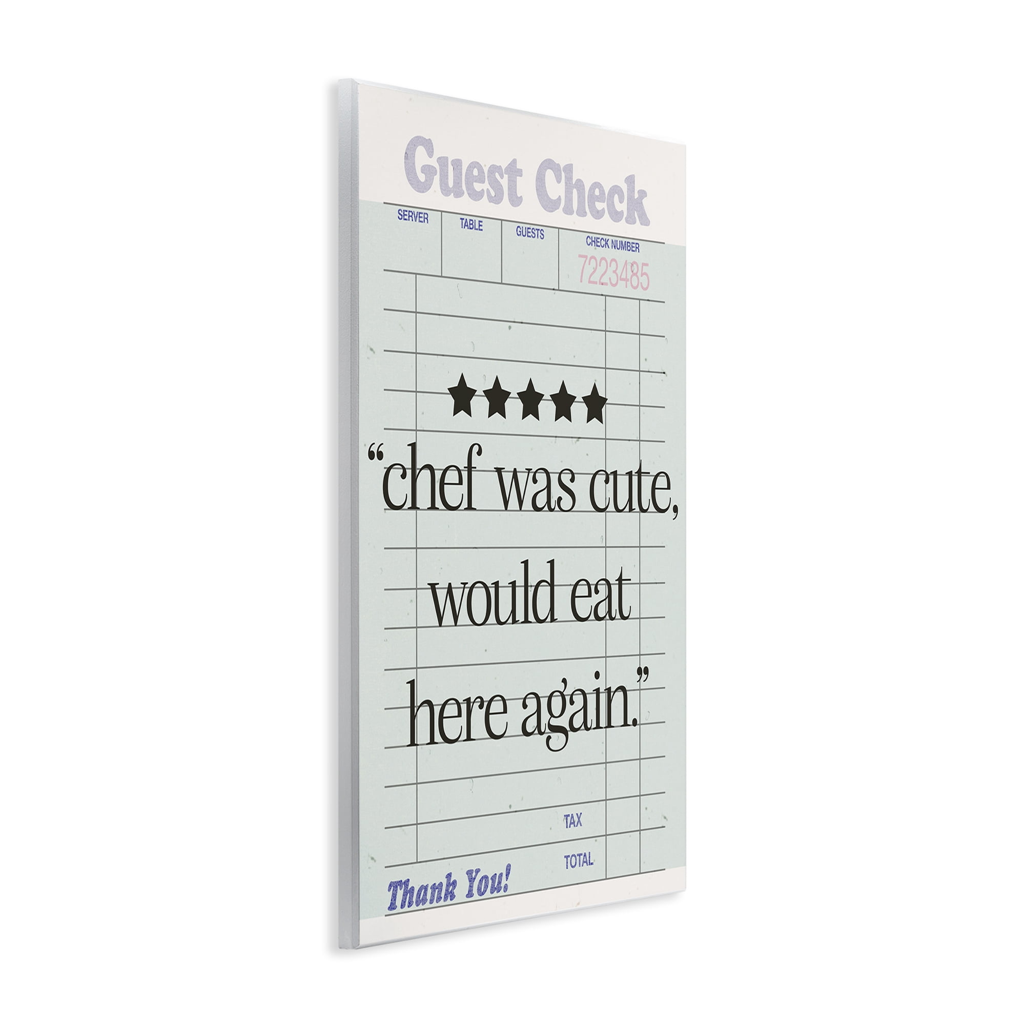 Stupell Industries Cute Chef Guest Check Typography Painting Unframed Art Print Wall Art, 10 x 15