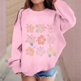 thumbnail image 2 of MEZZALL Chandail en Molleton Graphique pour Enfants Fille Col Rond Manches Longues Imprimé Fleuri, Rose, 10-11 Ans, 2 of 4