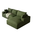 thumbnail image 7 of Wiilayok 113" L-Shape Cloud Sectional Couch with Oversized Chaise,Corduroy Fabric Modern Modular Sofa with Cup Holder, Comfy Boneless Upholstered Couches for Living Room Bedroom,Olive Green, 7 of 7