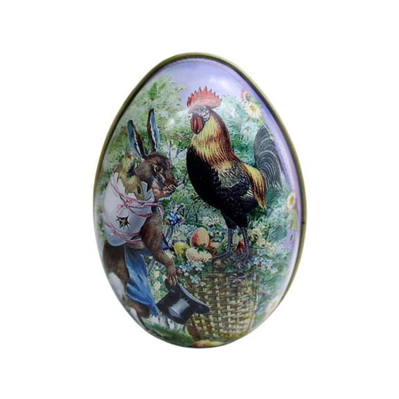 Diceymbol 2025 New Easter Rabbits Iron Box Easter Eggs Iron Box Jewelry Box Candy Box Snack Box Toy Box Easter Decoration Storage Easter Eggs Holiday Decors Kids Gifts