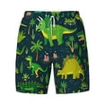 thumbnail image 4 of Lsque Mens Swim Trunks Dinosaurs and Flowers Pattern - Bathing Suit Compression Liner - Beach Swim Shorts Swimwear - (S-3XL) - Stretch Quick Dry -Small, 4 of 9