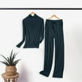 thumbnail image 2 of yunLCZ Comfortable Wireless Bra Round Neck Cotton Long Set Women's Thermal Underwear Thin Cotton Sweater Line Clothing Autumn And Winter Bras for Women Green XXXXL, 2 of 4