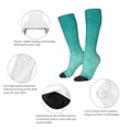 thumbnail image 3 of Xecao Teal Turquoise1 print thigh-high socks, crafted for both men and women with a stretchy, high-opaque design perfect for daily wear, 3 of 6