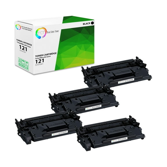 TCT 121 Toner Cartridge 4 Pack - Compatible With Canon 121 3252C001 Black