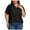 Black, variant on ZZwxWA Women's Plus Size Golf Shirts Loose Fit Short Sleeve V-Neck Tennis Workouts Tops, L-5XL