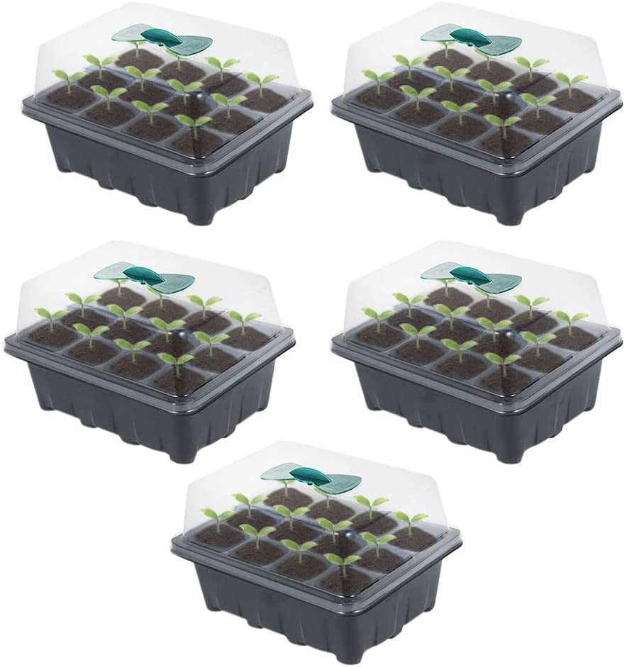 Willstar 5PCS Seed Trays with Lids 12 Cells Plant Germination Trays