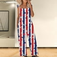 thumbnail image 2 of Dyegold Jumpsuits for Women Casual, Jumpsuits for Women Dressy Summer Loose Casual Trousers 4th of July Patriotic Square Neck Sleeveless Rompers Overall, 2 of 5