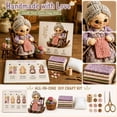 thumbnail image 2 of Cute Doll DIY Felt Patchwork Sewing Kit, Floral Cloth Rag Doll Making Set, Soft Fabric Cotton Filling, Farmhouse Style Handcraft Kit for Adult Beginners, 2 of 8