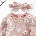 thumbnail image 5 of HCNTES Baby Girl Clothes Winter Toddler Girls Clothes Fall Winter Outfit Sets, Baby Girl Long Sleeve Round Neck Floral Drawstring Pants 0 6 12 18 24 Months 2T 3T 2 Piece, 5 of 5