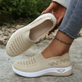 thumbnail image 6 of CAIXAI Walking Shoes for Women Orthopedic Dress Shoes for Women Lightweight Knit Upper Embroidery White Sneakers for Women Walking Anti-Skid Adjustable Upper Mary Jane Flats Hands-Free Barefoot Shoe, 6 of 7