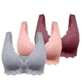 thumbnail image 1 of WZXFASHION Womens No Ring French Womens Front Close Bra T Back Plus Size Unlined Bra For Large Bust Bra N XXXXXXXXL, 1 of 9