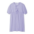 thumbnail image 4 of Tranfacy Robe d'Été pour Filles, Robe à Volants pour Filles, 5-14 Ans, Robe Unie à Manches Courtes Col Rond Longueur Genou, 4 of 4