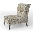 thumbnail image 3 of Designart "Nature’S Floral Masterpiece II" Gray Floral Upholstered Accent Chair - Cottage Arm Chair For Bedroom, 3 of 5