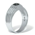 thumbnail image 2 of PalmBeach Jewelry Men's Square Cut Simulated Black Agate and Crystal Stainless Steel Ring, 2 of 5