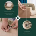 thumbnail image 3 of CHUN YI 2 Piece Stretch Couch Sofa Backrest Cushion Slipcover Checks Spandex Jacquard Fabric (T 2PC, Sand), 3 of 6
