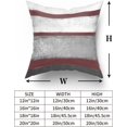 thumbnail image 6 of Burgundy Pillow Covers 18x18 Set of 2 Light Grey Gray White Modern Abstract Art Striped Throw Pillows Farmhouse Outdoor Decorative Pillowcase Cotton Square Cushion Cover for Home Couch Bed, 6 of 6