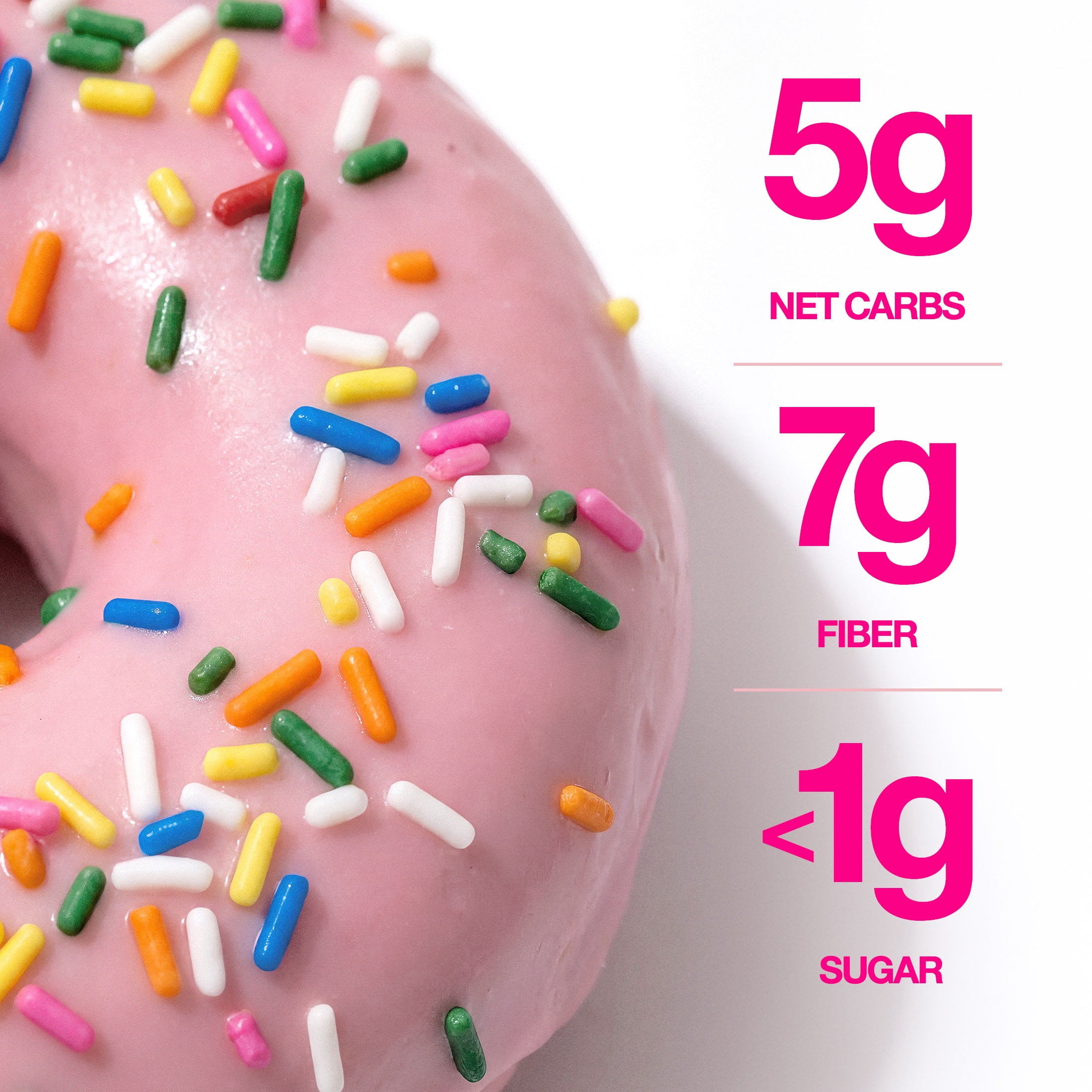 Legendary Foods Protein Donuts, Pink Sprinkle, 20g Protein, 4 Pack, Keto Friendly, Gluten Free