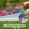 thumbnail image 6 of Colorful Rainbow Tie Dye Spiral Pattern Square Fitted Tablecloth with Elastic Edge,Square Table Cover,Washable Elastic Table Cover for Home Kitchen Party Decor 34"x34", 6 of 6