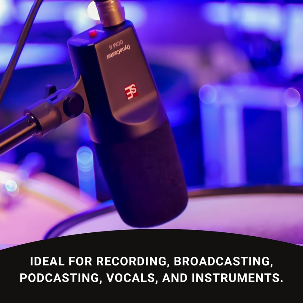 sE Electronics Dynacaster DCM6 Dynamic Broadcast Microphone with DYNAMITE Preamp