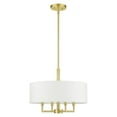 thumbnail image 6 of 49374-12 Livex Lighting Meridian - 4 Light Pendant in Modern Style - 18 Inches wide by 16.5 Inches high-Satin Brass Finish    -Traditional, 6 of 9