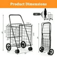 thumbnail image 4 of SUGIFT Folding Shopping Cart with Swivel Wheels Jumbo Basket for Grocery Laundry Travel, Black, 4 of 6