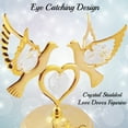 thumbnail image 4 of Matashi  Home Decorative Showpiece 24K Gold Plated Music Box with Crystal Studded Love Doves Figurine on a Smooth Base, 4 of 4